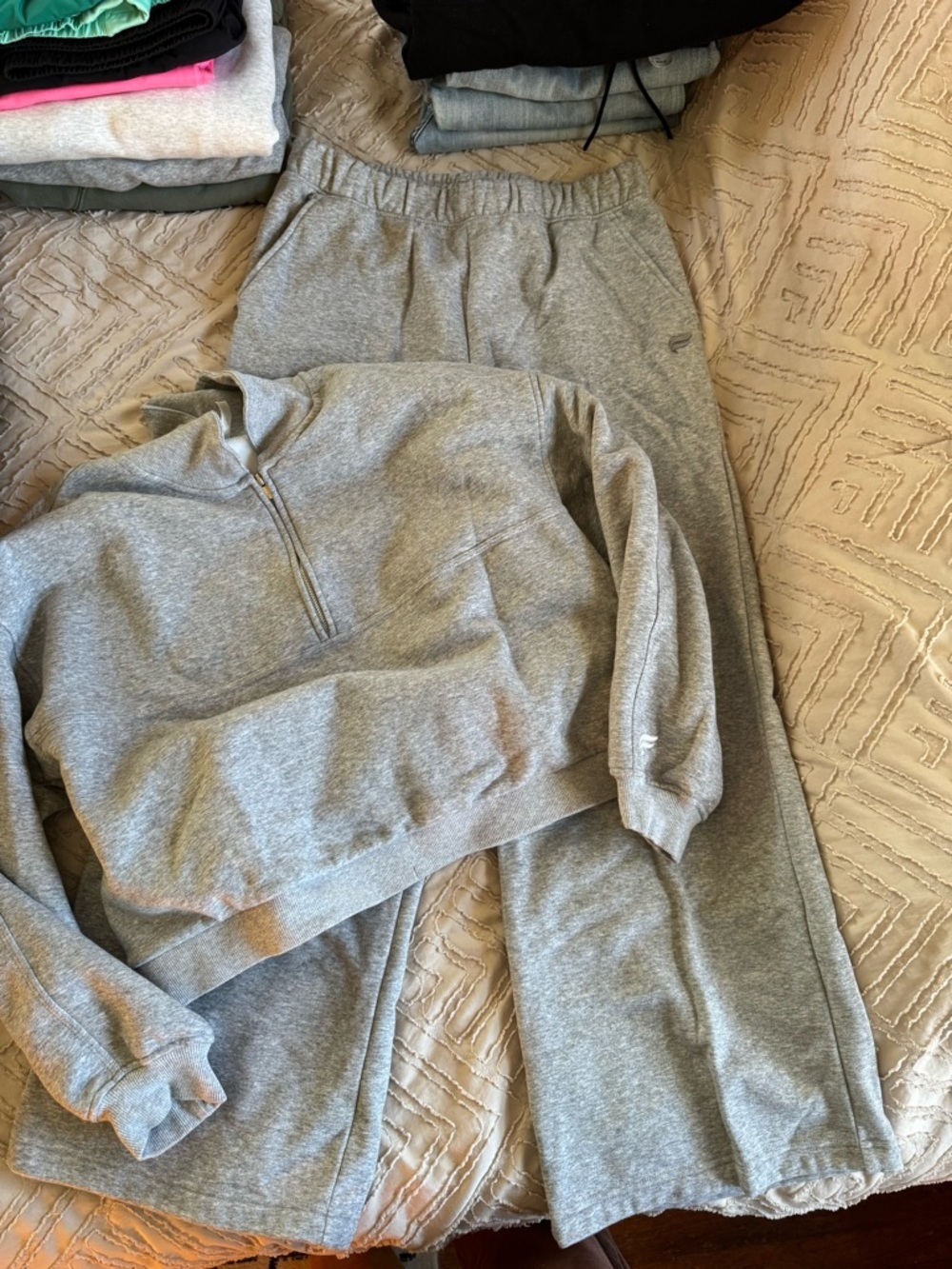Fabletics Grey Sweatshirt and Pant Set